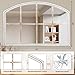 HOITUZYUS Farmhouse Windowpane Wall Mirror 28x42 Inch, Large Rustic White Wood Mirror Decorative for Living Room, Bedroom, Entryway, Hallway
