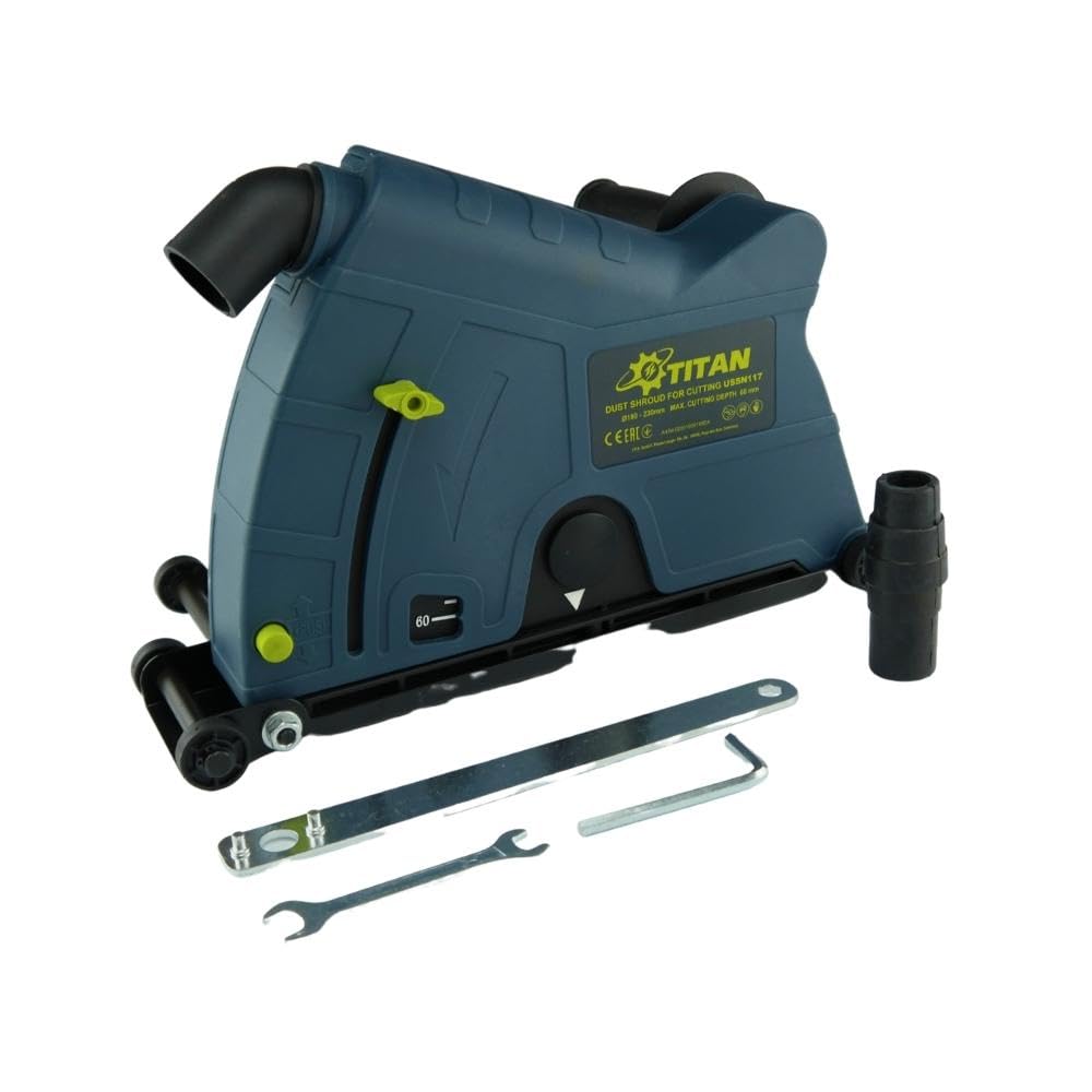 Titan USSN117 – Campana de extracción universal para amoladora angular, 230 mm, perfecta para trabajos de lijado y separación, protección contra el polvo