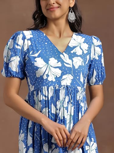 Image of Libas Printed Cotton A-Line Dress