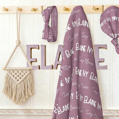 Image of Personalized Baby Blanket, Custom Swaddle Blanket for Newborns with Name, Customized Baby Blanket for Boys and Girls, Ideal Personalized Baby Gifts for Newborns and Baby Showers (Classic Name Design)