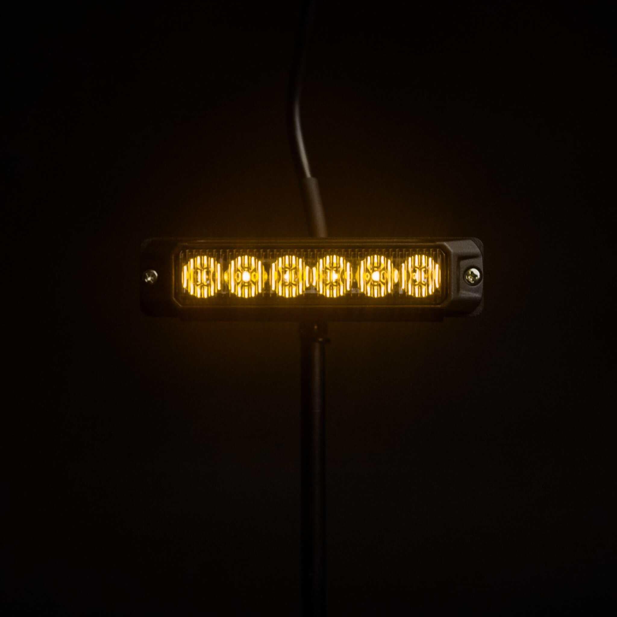 OptiFlux Amber lampa ostrzegawcza LED, 6 diod LED