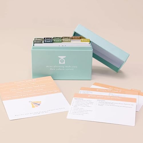 Ppp Meal Planner With 72 Recipe Cards (Low Calorie Menu) - Weekly Menu Planner | Sturdy Recipe Box | 12 Reusable Grocery Shopping Lists | 5 Blank Recipe Cards | Recipe Card Protector | Recipe Ideas #TOP5