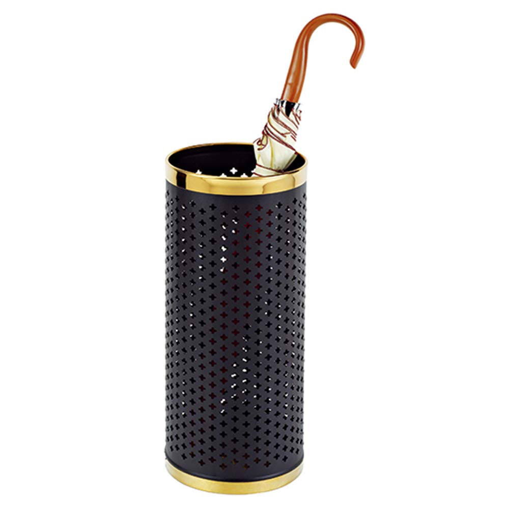 Seau de rangement pour parapluie haut de gamme en acier inoxydable satiné pour hall d'entrée