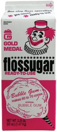 Gold Medal 3208 Bubble Gum (Pink) Cotton Candy Floss Sugar 1/2 Gallon