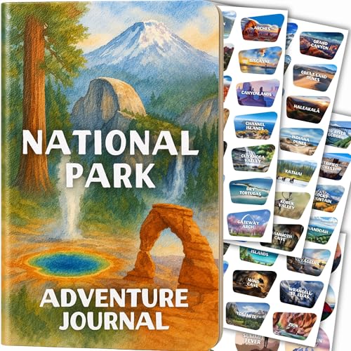 National Park Adventure Journal & Passport Tracker Book – 75-Sticker Set, Bucket List Checklist, &...