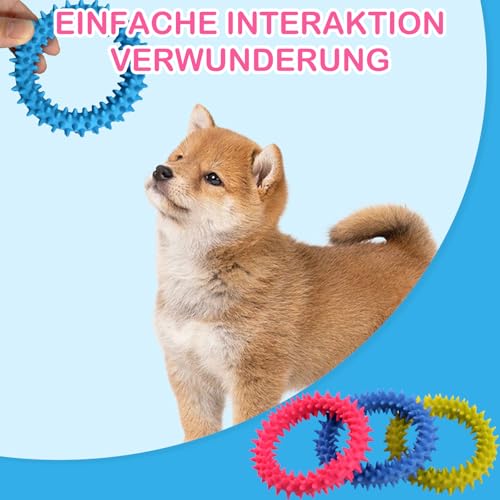 YSHODGU 3 Stück Kleiner Hund Ring, Welpe Zähne Kauen Spielzeug, für 360° Saubere Oral Haustierzähne und Beruhigen Juckreiz