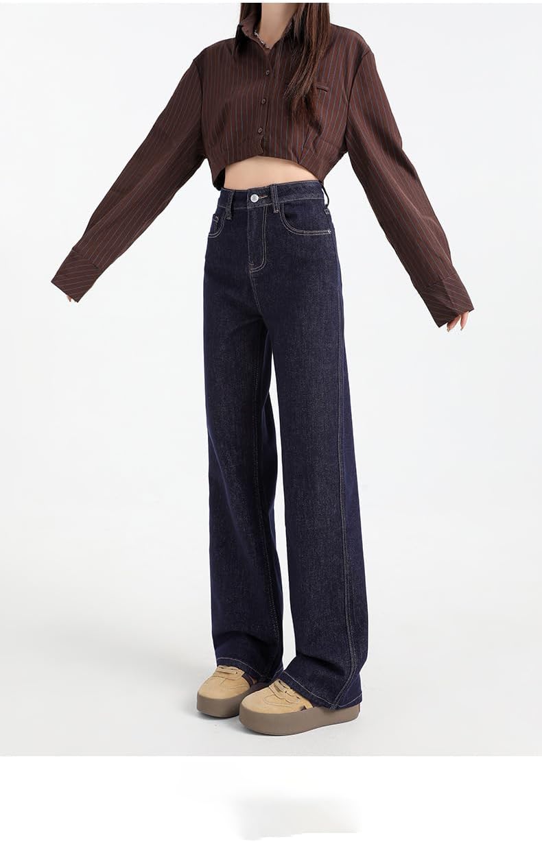 Women's Fleece-Lined Wide-Leg Retro Loose Casual Pants