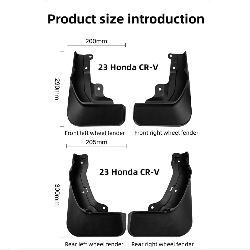 Image of 4pcs Mud Flaps Splash Guards Compatible for Honda CR-V CRV 2023 2024 2025 Front and Rear Fender Cover Mudguards Mudflaps Car Accessories