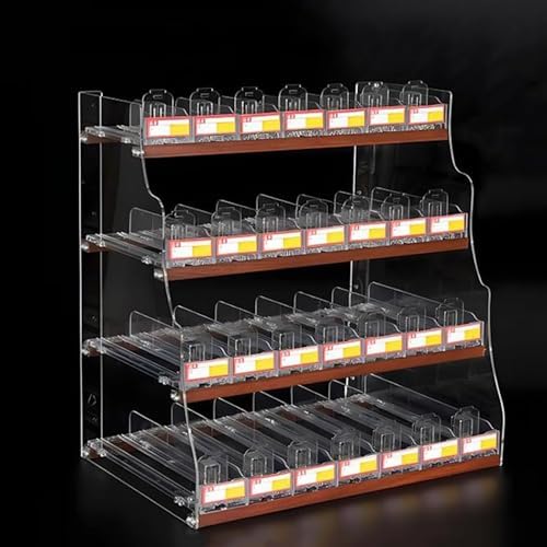 Clear Acrylic Cigarette Display Shelves - Auto-Push Retail Organizer, Store Showcase Cabinet for Efficient Market Storage, Perfect for Retail and Convenience Stores