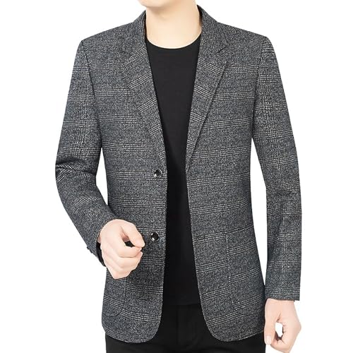 Men's Plaid Slim Fit Blazers 2-Button Business Work Suit Jacket Casual Spring Autumn Sport Coat4