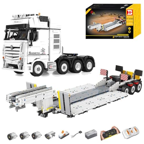DOYAY Technik LKW mit Anhänger, 4478 Teile Technik Truck Abschleppwagen Ferngesteuert Auto mit Motoren Bausatz Kompatibel mit Lego Technik, XX-Large, YC22013