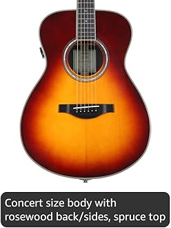 Yamaha L-Series Transacoustic Guitar with Hard Gig Bag- Concert Size, Brown Sunburst