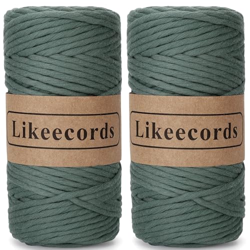Cuerda de macramé de 4 mm con algodón trenzado suave y resistente para colgar maceteros 2
