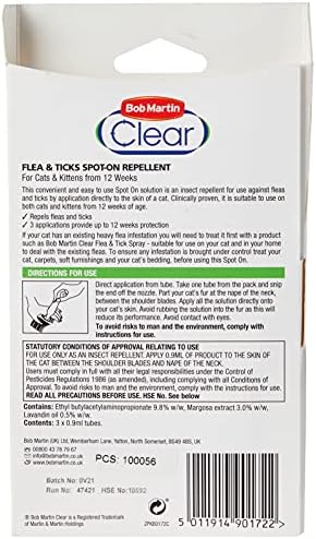 Bob Martin Clear Flea and Tick Spot On for Cats & Kittens From 12 Weeks