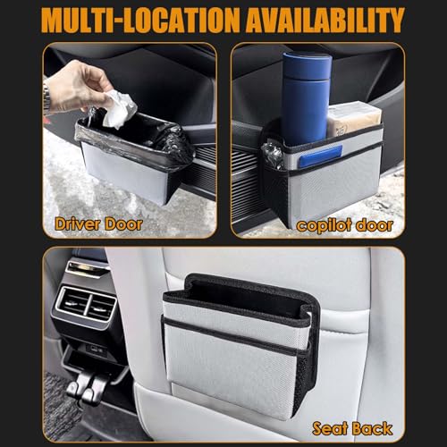 Auto Mülleimer Klein, Faltbarer Auto Seitentür Mülleimer, Wasserdichter Auslaufsicherer Mehrzweck Hängender Aufbewahrungsbox Automülleimer, Autos Zubehör innenraum, für Autos SUV Truck (Schwarz)