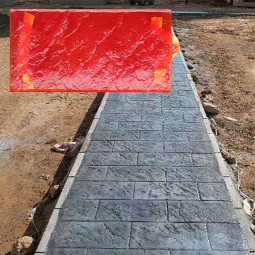 Jievmrs Moule Beton Tapis de Texture de Tampons en Béton Rectangulaires, Moules D'estampage de Sol en Ciment Polyuréthane pour Béton, Formes de Motifs de...