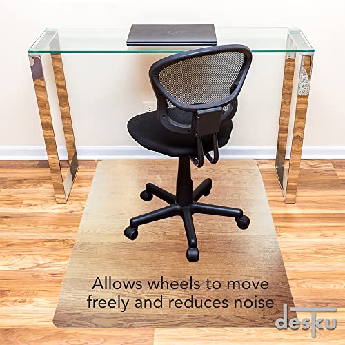 Image of Office Desk Chair Mat - PVC Mat for Hard Floor Protection, Clear, 30 Inches x 48 Inches, Made in The USA, Home Office Supplies, Made in The USA