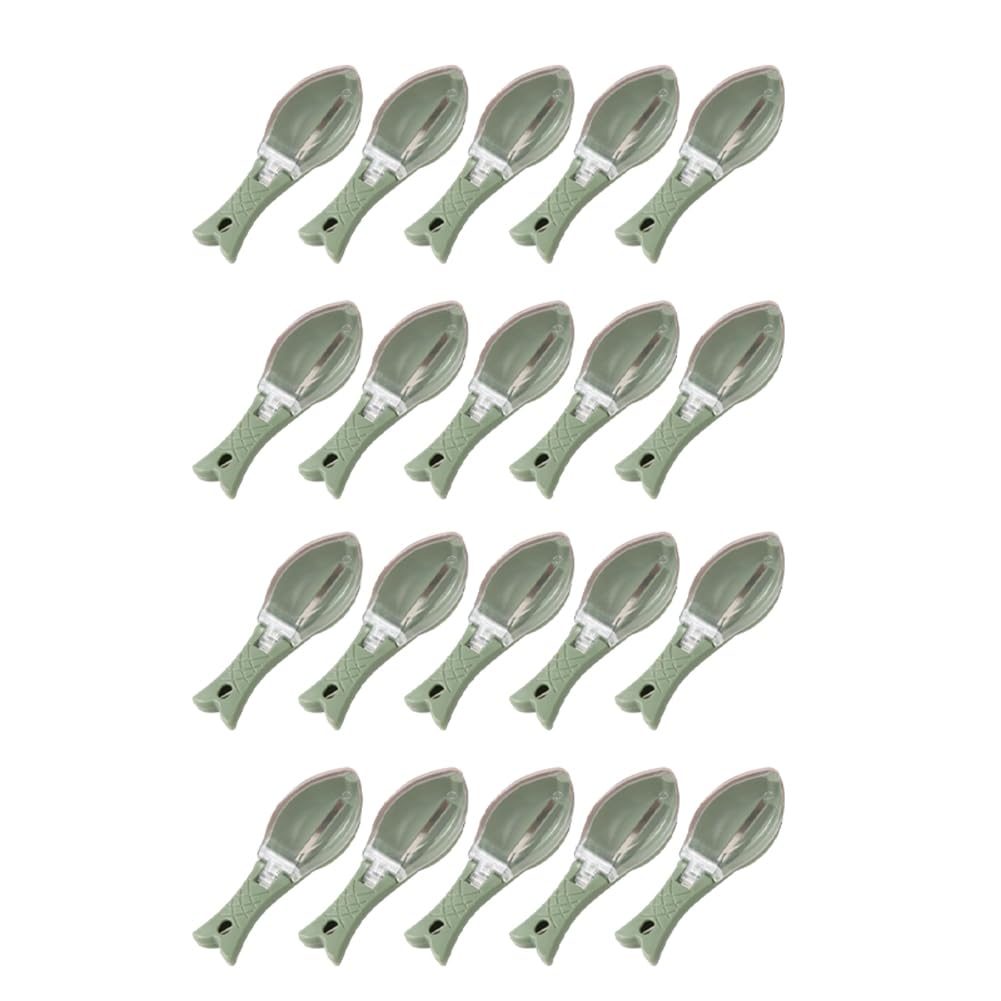 CTRLZS Fish Scale Grater Fish Scaler Fish Cleaning Tool Scaler with Cover Home Kitchen Cooking Fishing Tool Green