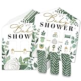 Big Dot of Happiness Boho Botanical Baby - Greenery Baby Shower Game Pickle Cards - Pull Tabs 3-in-a-Row - Set of 12