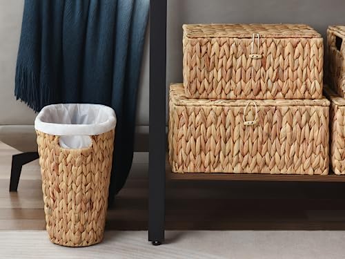 Storageworks 11-25B-Z1 Wicker Waste Basket, Wicker Trash Basket With Built-In Handles, Handwoven Water Hyacinth Trash Can, Wicker Garbage Can For Bedroom thumb #5