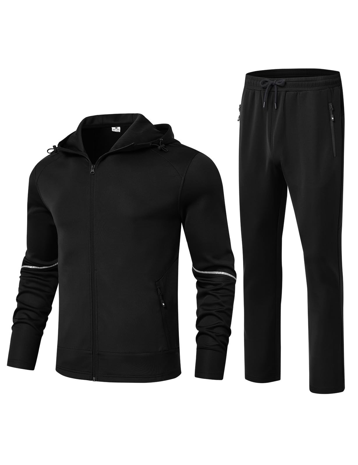 TBMPOY Chándal con capucha para hombre, conjunto de 2 piezas, para correr, entrenamiento, gimnasio, calentamiento, con capucha