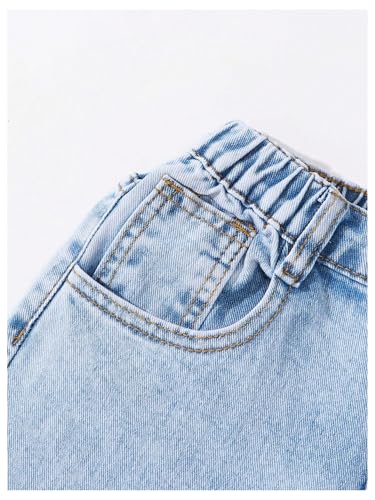 WDIRARA Girl's Cute Print Ripped Baggy Jeans Distressed Straight Leg Denim Pants3