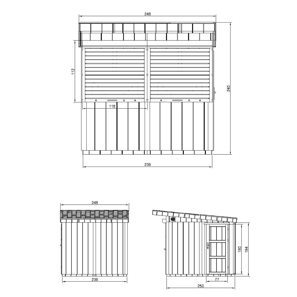 Premium-Außenkiosk - 5,9m² - H240x248x305 cm - Fertig Gartentor, Verkaufsstand, Marktstand, mobiler Bar-Kiosk - LP Smartside Paneelbauweise - Timbela M950-TUNDRA Grey