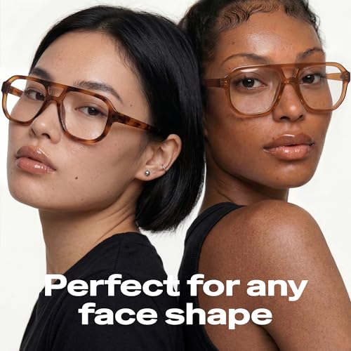 Image of livho Retro Aviator Blue Light Blocking Glasses for Women Men with Soft Case, Trendy Rectangle Computer Eyeglasses