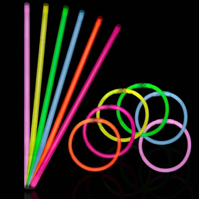Image of SAJANI Glow Stick Tubes, Glow Sticks Party Favors for Kids & Adults, Glowsticks with Connectors, Glowsticks Party Packs 7 Colors & Connectors for Glow Necklace, Flower Balls (5Pcs Glow StickTube)