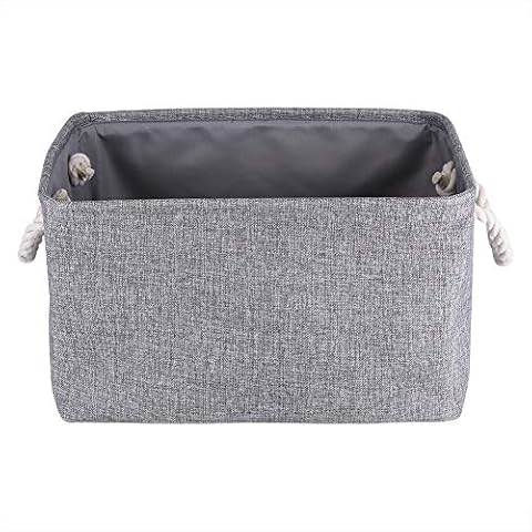 Mangata Storage Basket - Wardrobe Storage Boxes, Foldable Fabric Storage Bin Basket, Toy Clothes Towel Laundry Box Container,Grey L Cover
