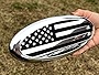 9 inch Front Grille American Flag Emblem for Ford, 9'X3.5' Oval Decal Badge Nameplate for F150, F250, F350, Edge, Explorer, Range (9', Chrome and Black)
