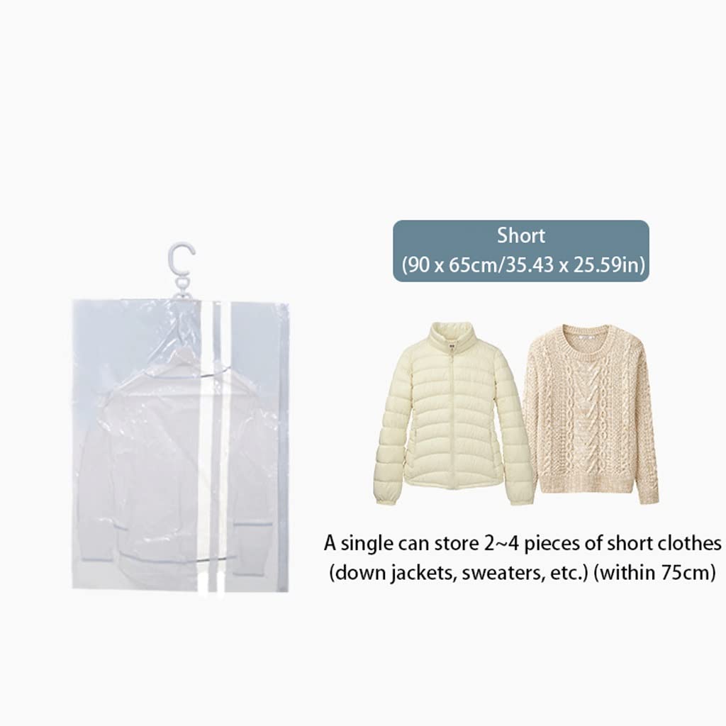 Sacs de Rangement Sous Vide Sacs de rangement aspirateur suspendu for les vêtements 80% de plus de stockage Sacs d'économiseur d'espace de rangement avec pompe à main réutilisable courte, longue, très