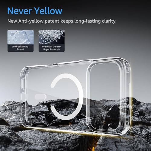 Image of DIZORO Crystal Clear Magnetic Compatible with iPhone 17 Pro Case with Anti-Yellow Anti-Scratch | Shockproof Transparent Cover