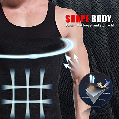 Hoter Mens Body Shaper Slimming Vest, Men's Compression Base Layer Slim Compression Muscle Tank Shapewear2