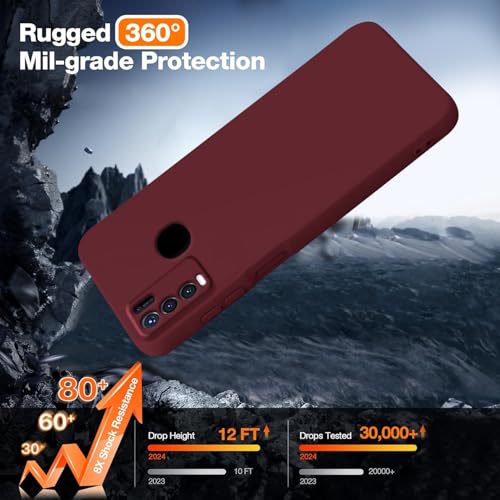 Image of TRUEUPGRADE Liquid Silicone Designed Back Case Cover for Vivo Y50 | Microfiber Inside, Full Protection | Bumper Back Cover Case for Vivo Y50 Wine