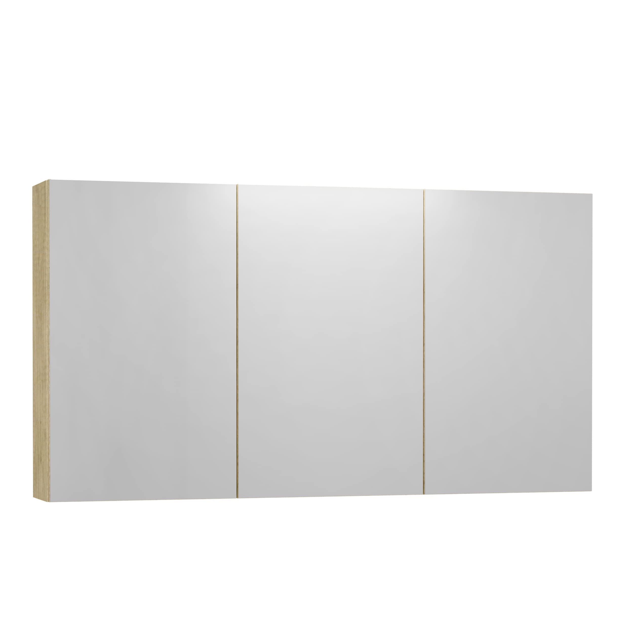Baikal Mueble Camerino con Espejo, Armario Auxiliar de Baño Multiusos, Opción con o sin Luz LED. Mueble de Pared de fácil colocación. Armario MONTADO. Acabado Nature. Camerino 120 cm