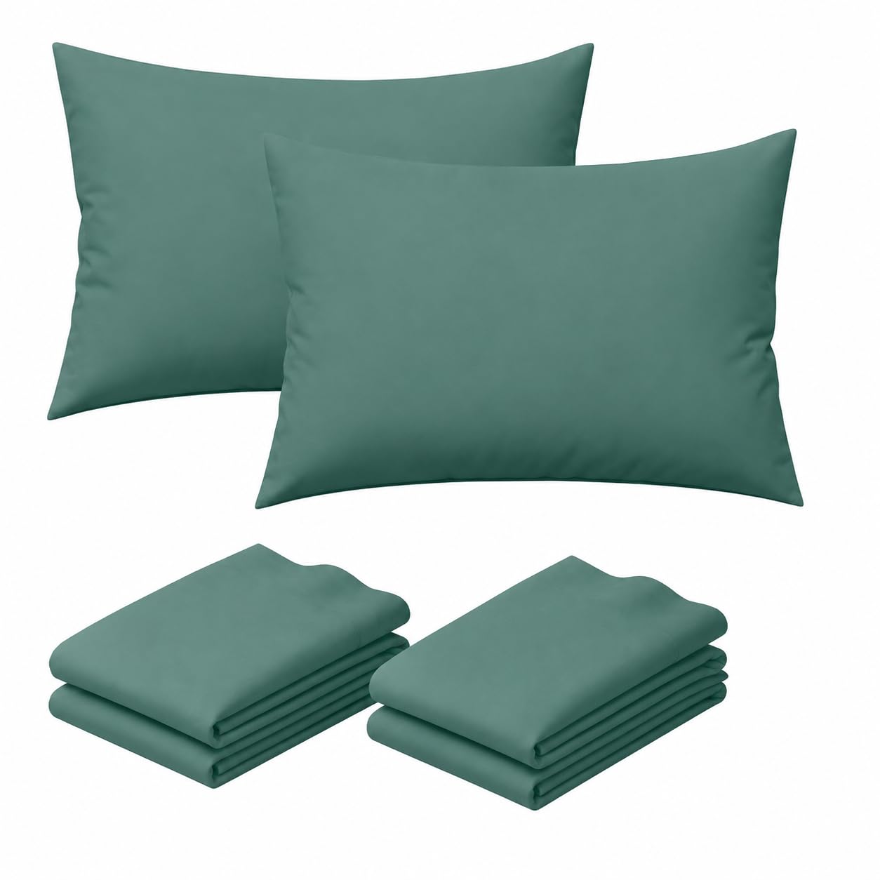 CHCOMFORT Pillow Cases 2 Pack – Standard Size 50 x 75 cm – Ultra Soft Brushed Microfiber Pillow Covers with Envelope Closure – Hypoallergenic, Wrinkle, Fade & Stain Resistant – Teal