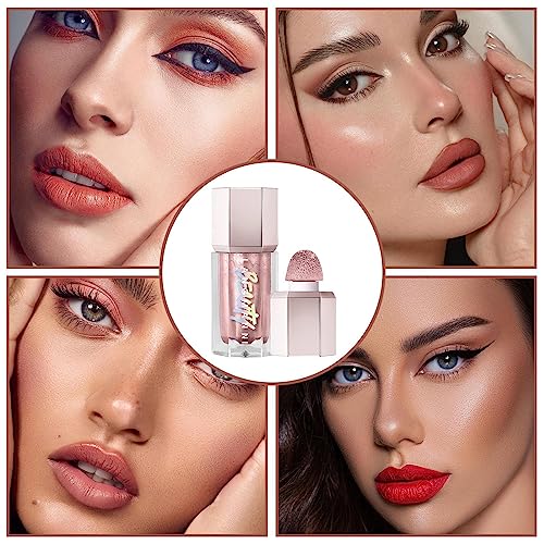 Iluminador líquido para rostro | Liquid Luminizer Shimmer larga duración | Iluminador líquido a prueba agua Shimmer Stick, resaltador brillo ligero y suave para un maquillaje Teksome - imagen 2