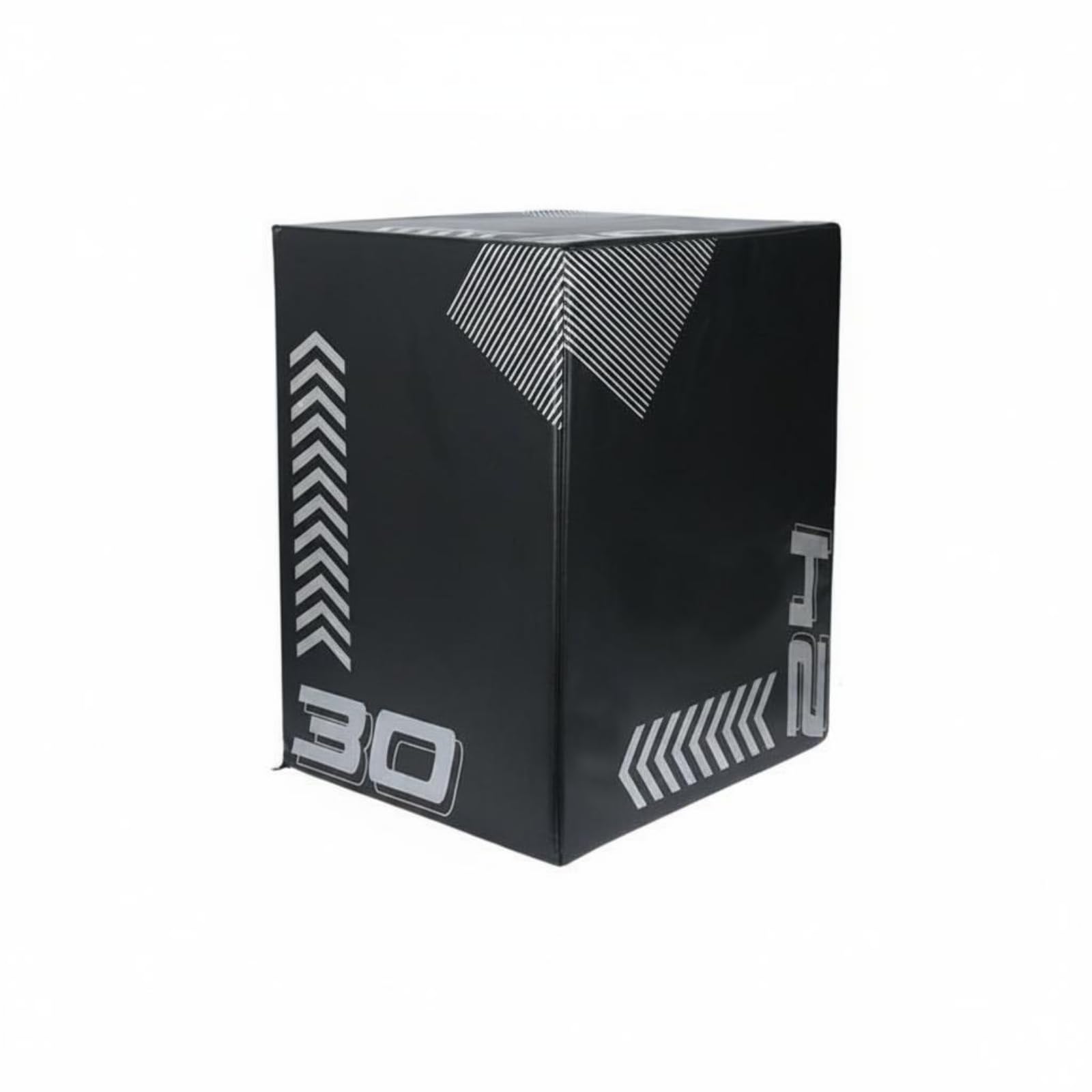 LOVIVER Children Plyometrica Cubo Salto Palestra Attrezzo Allenamento Stazione di Salto in Schiuma con Rivestimento Pvc per, Box Pliometrico Nero Con Frecce Bianche E Numeri 30/24, 76x61x51cm, 8kg