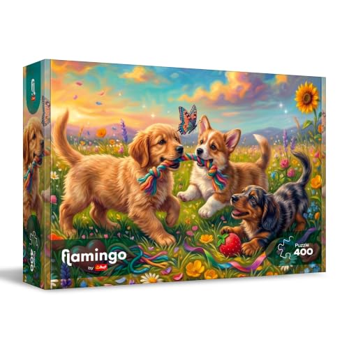 Flamingo by Trefl, Les bêtises des Chiots – Puzzle de 400 pièces