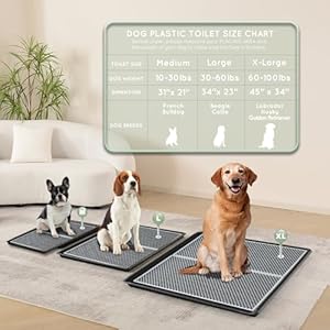 HQ4us Dog Pee Pad Holder Tray with Grate 34”×23”, Large Dog Litter Box Toilet, Puppy Pee Pad Holder, Less Mess, Dog Potty Indoor Outdoor for Balcony HQ4us Dog Pee Pad Holder Tray with Grate 3423 Large Dog Litter Box Toilet Puppy Pee Pad Holder Less Mess Dog Potty Indoor Outdoor for Balcony