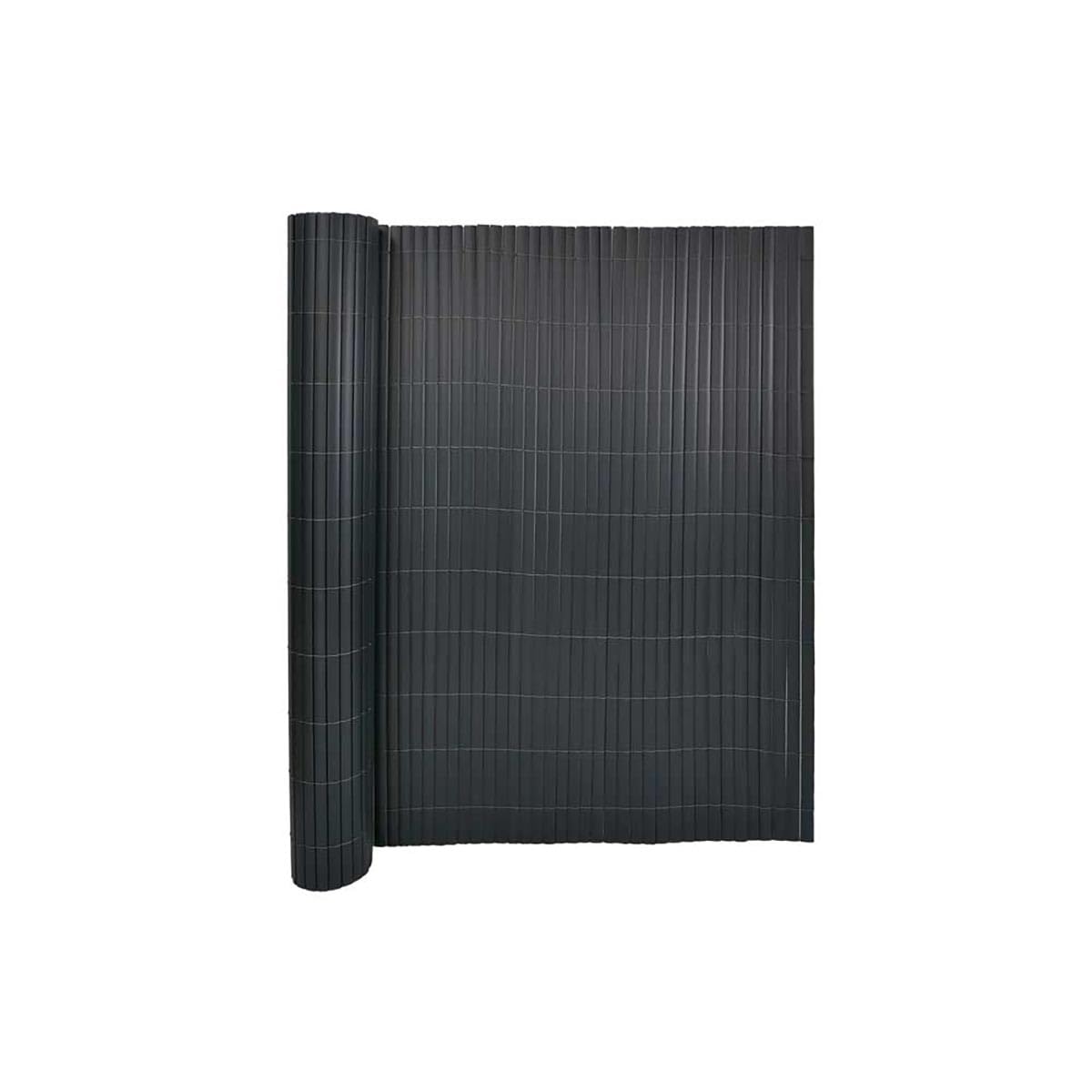 Canisse PVC occultant double face 1,5x3m gris - Kit complet avec fixation