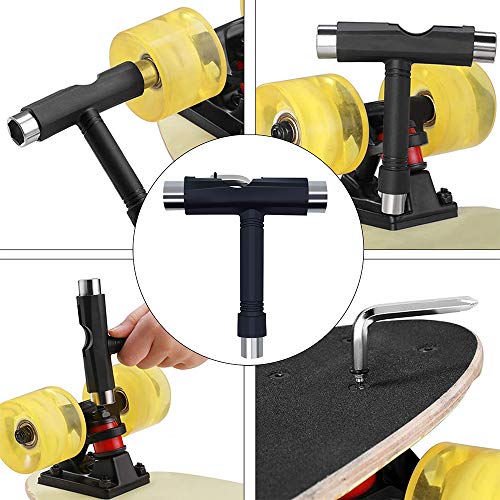 Besiy All-In-One Multi-Functional Portable Skate Tool Set Of 2, T-Tool&Y-Tool For Skateboard Longboard Mini Skateboard Cruiser Scooter #TOP5