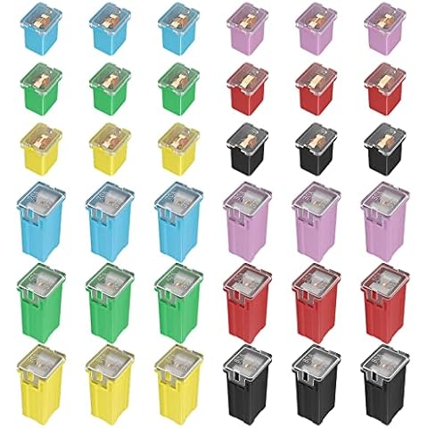 Joinfworld 36 Pcs Jcase Fuse Automotive Tall/Standard and Low Profile Jcase Box Shaped Fuses Assortment Kit (20A, 30A, 40A, 50A, 60A, 80A) for Ford Chevy/GM Nissan and Toyota Pickup Trucks Cars SUVs Cover