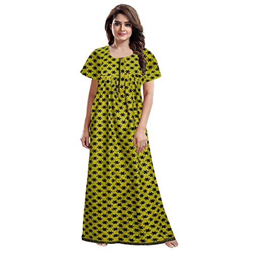 Image of Nighty for Women Cotton Printed Maxi Gown Ankle Length Nighty Night Dress Gown for Women Maxi (Combo Pack of 2)