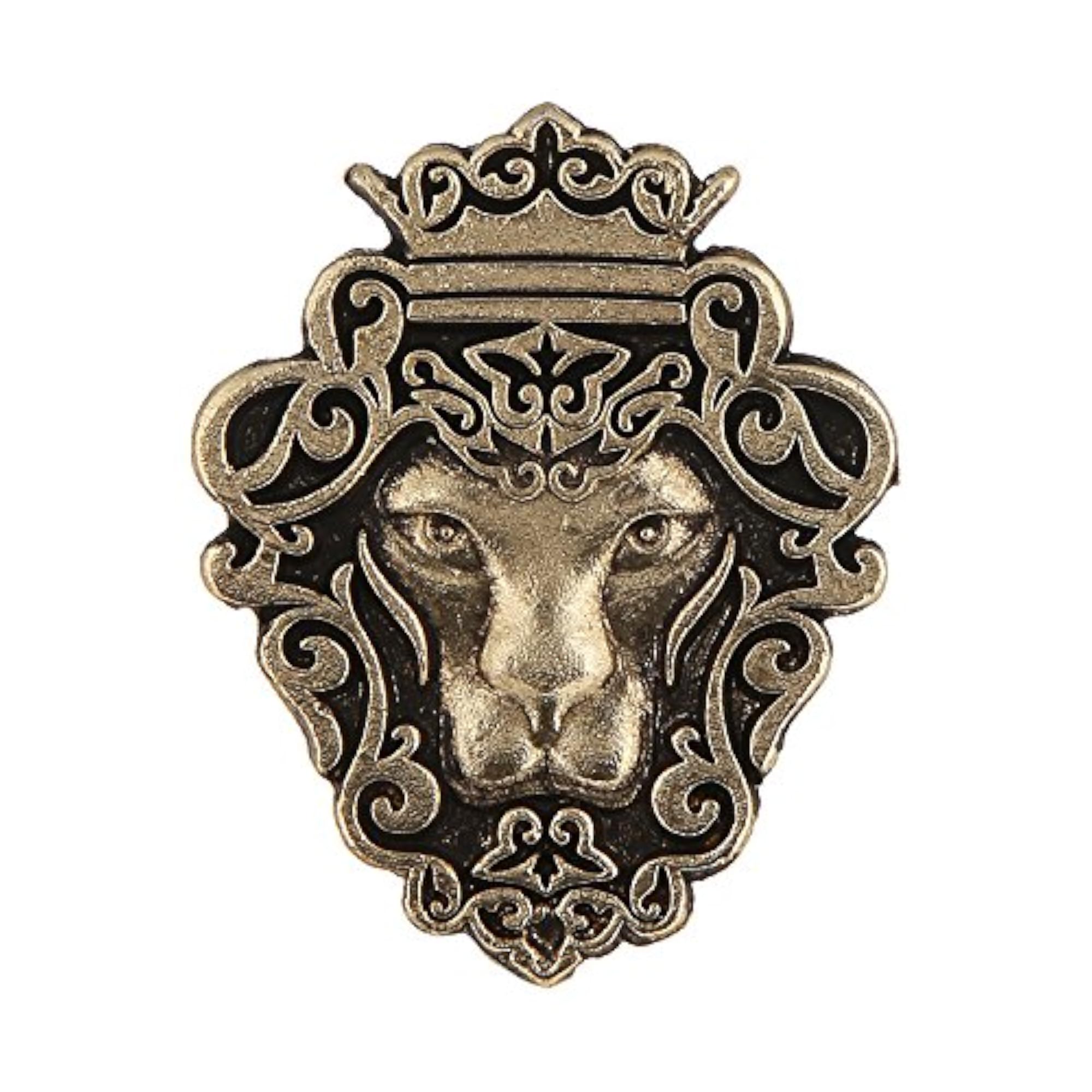 Gold Lion Shaped Lapel Pin Brooch for Men