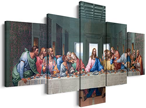 5-Panel Christian Religious Wall Decor: Leonardo Da Vinci's The Last