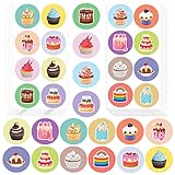 Easykart 500 PCs Motivational Sticker, 16 Designs Cupcake & Cake Teacher Reward Encouragement Sticke