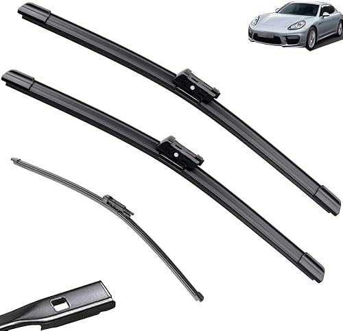 Compatible con Porsche Panamera 970 2013-2017 26 pulgadas + 20 pulgadas + 16 pulgadas limpiaparabrisas delantero trasero cepillos cortador