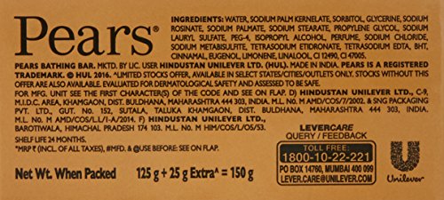 Image of Pears Pure and Gentle Soap Bar, 125g (with 20% Extra)